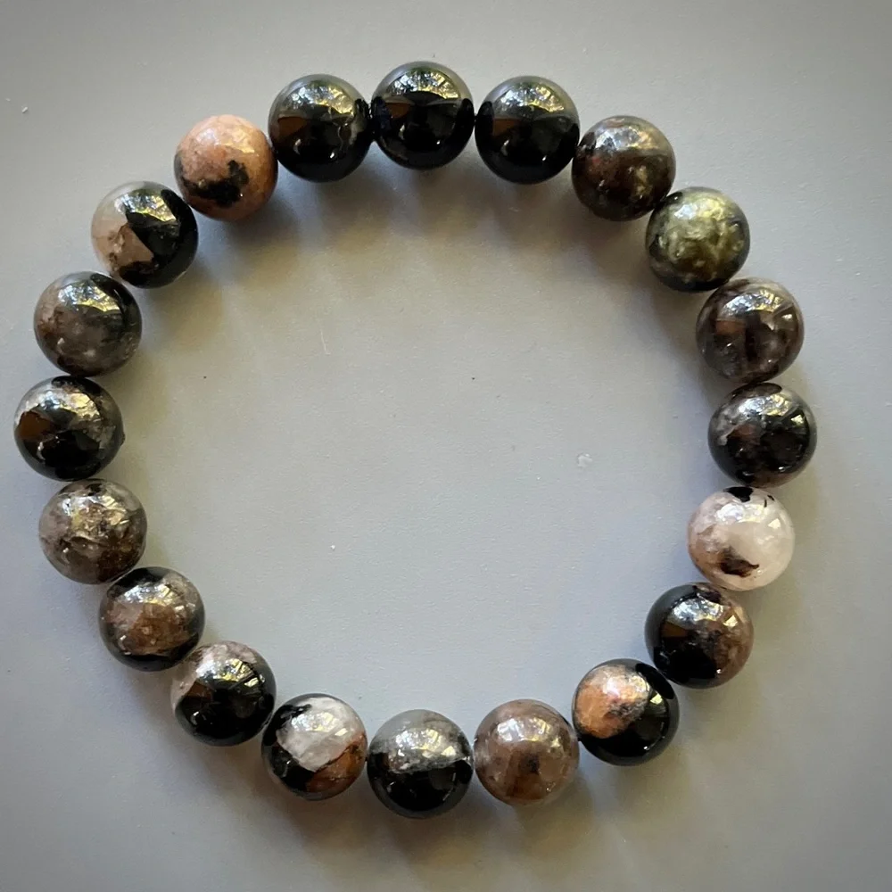 Natural Black Tourmaline Handcrafted Bead Bracelet - Picture 5 of 6